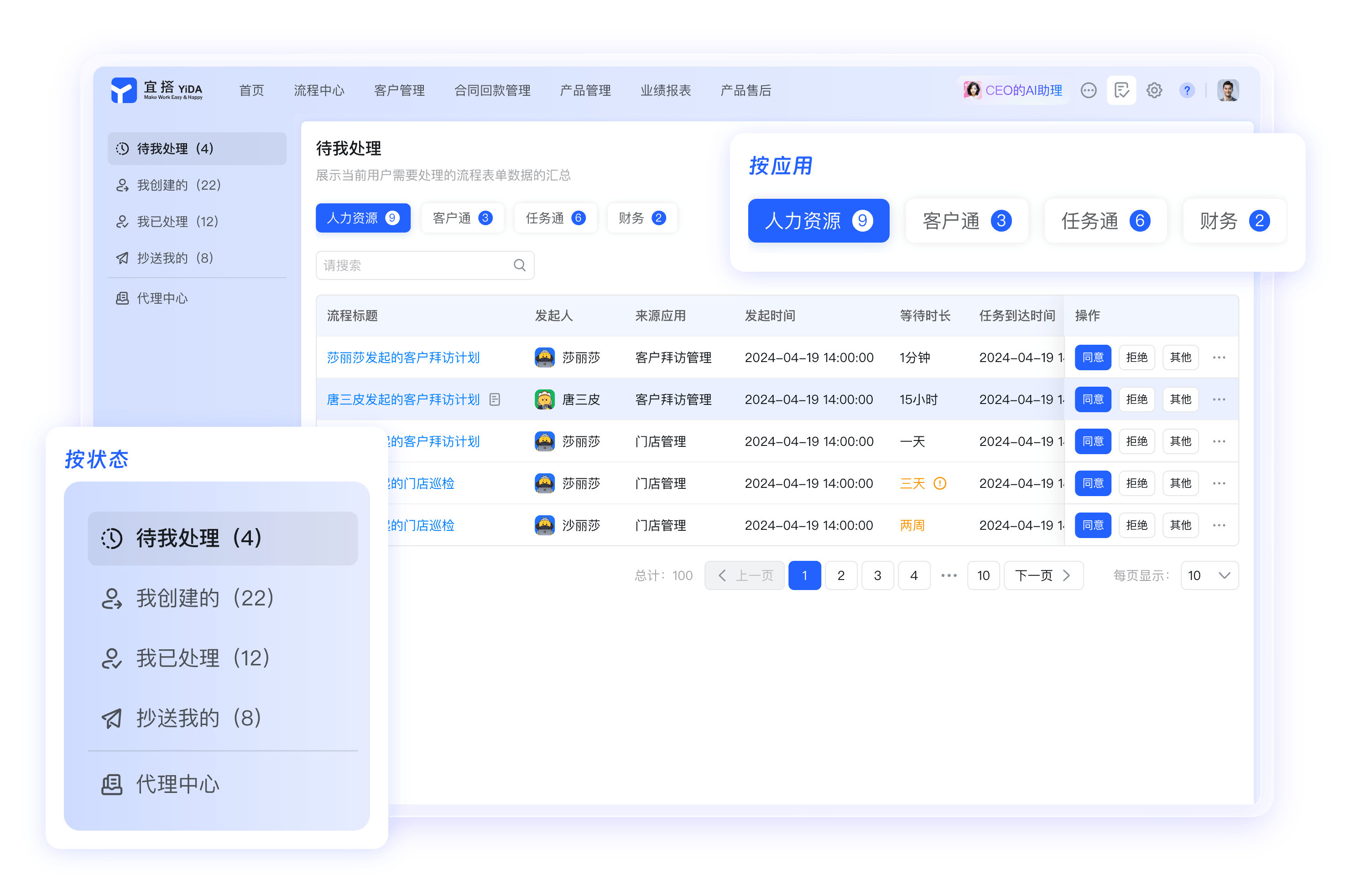 钉钉技术支持服务待办界面